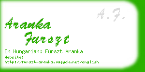 aranka furszt business card