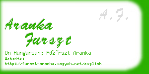 aranka furszt business card